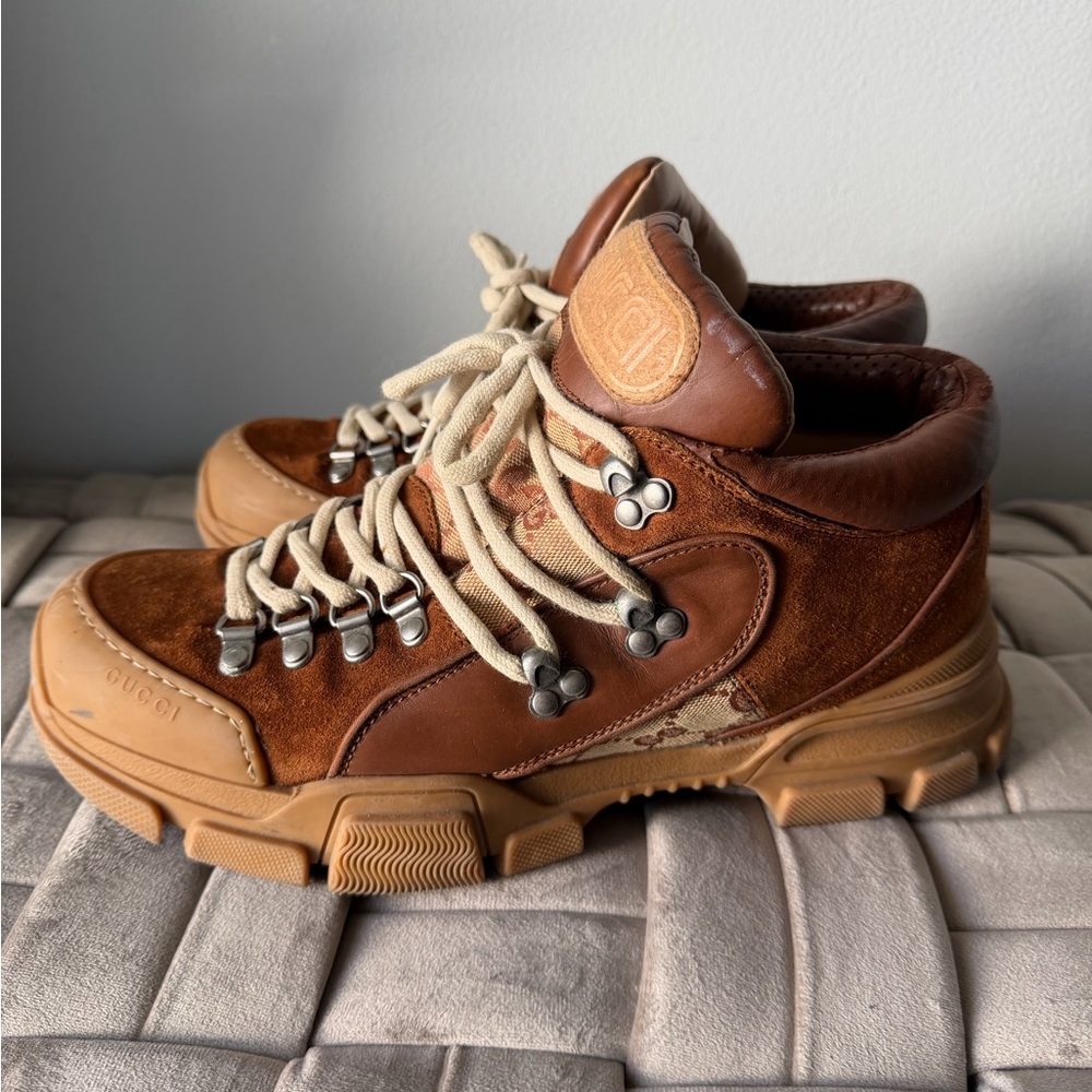 Gucci Mans Flashtrek GG Supreme Hiking Fashion Sneaker US 10-10.5 - Picture 6 of 16